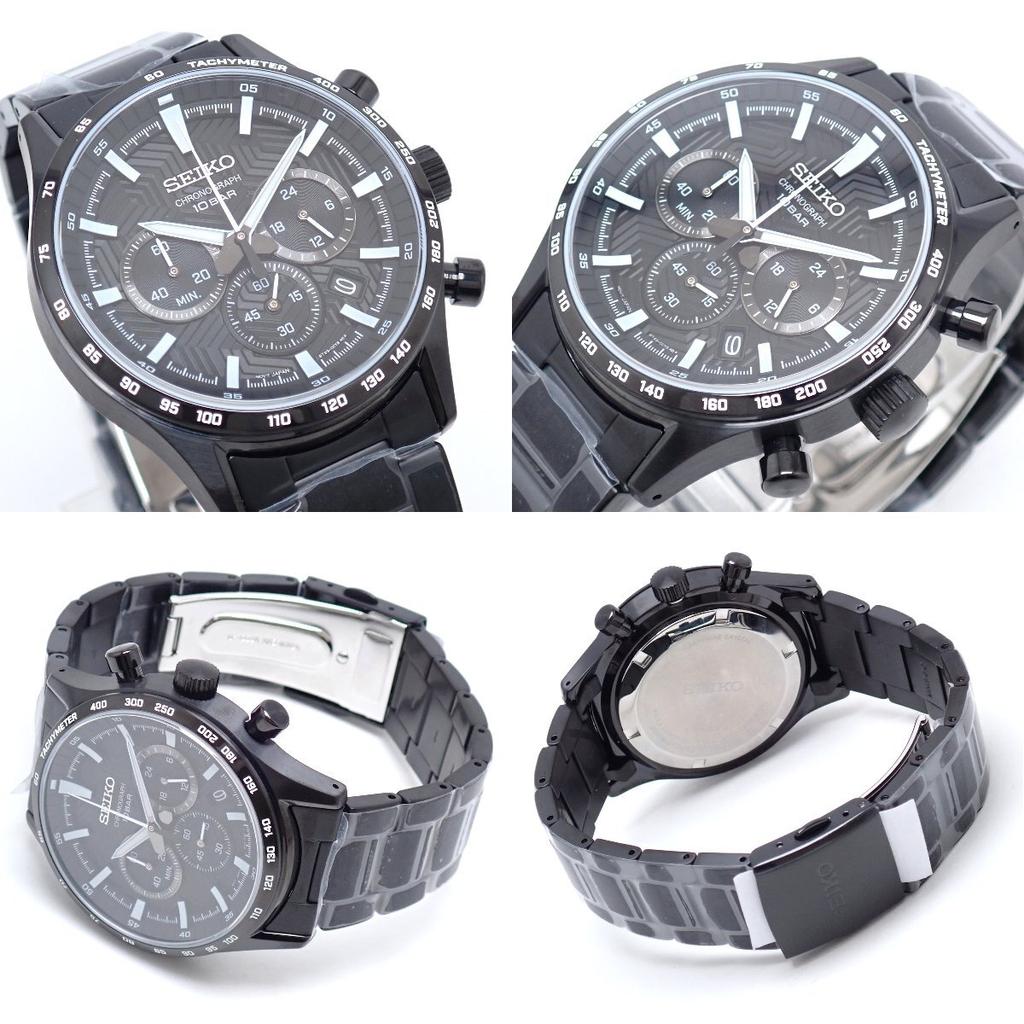 SEIKO Хронограф SSB415P1 Кварцевые Нержавеющая сталь Импортные С черным циферблатом Мужские часы, Зарубежные, 8T63-00Y0, [ Товар ] [ Состояние S ]