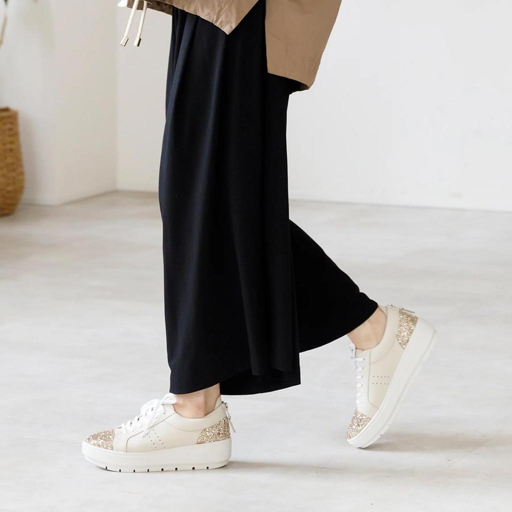 Кроссовки кожаные комбинированные кроссовки VM81693 белые золотые цвета слоновой кости см [Просмотр] Шнуровка женские 22,5