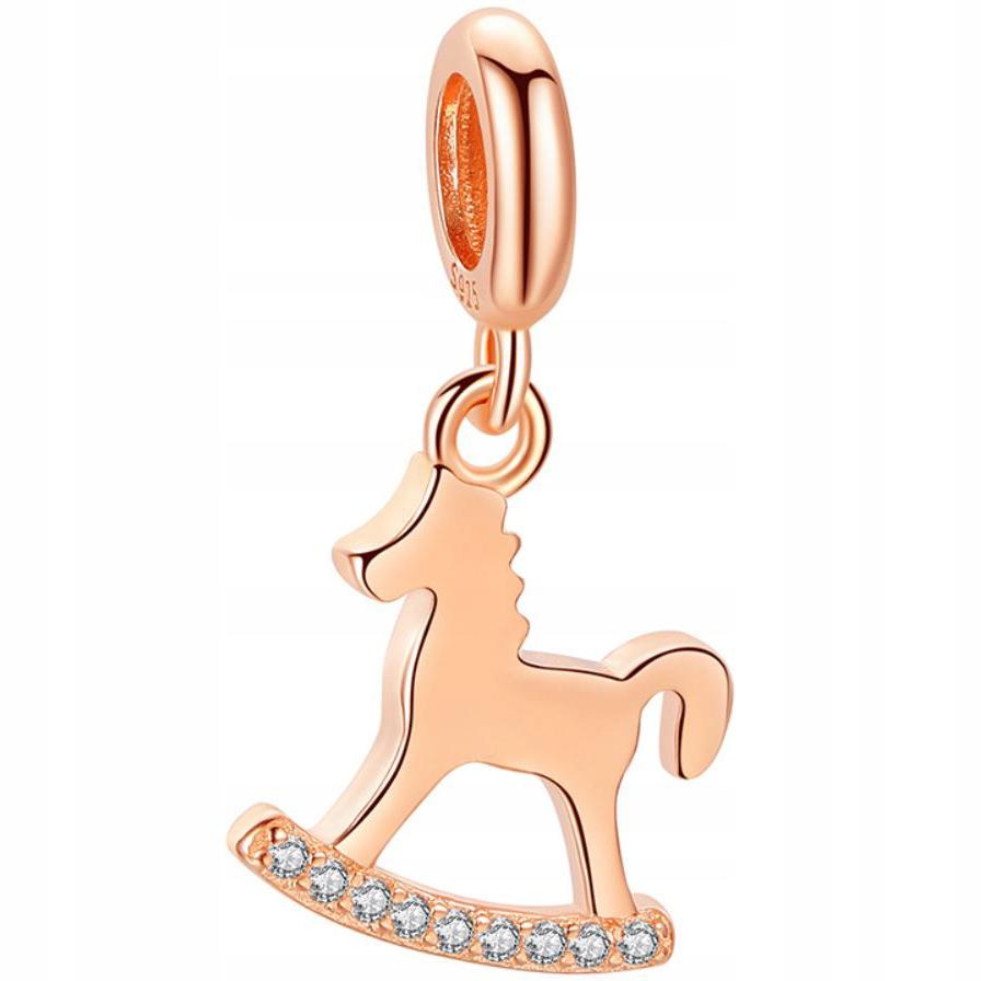 Rocking Horse Charms Pendant Pr 925 Plated Beads Zircons