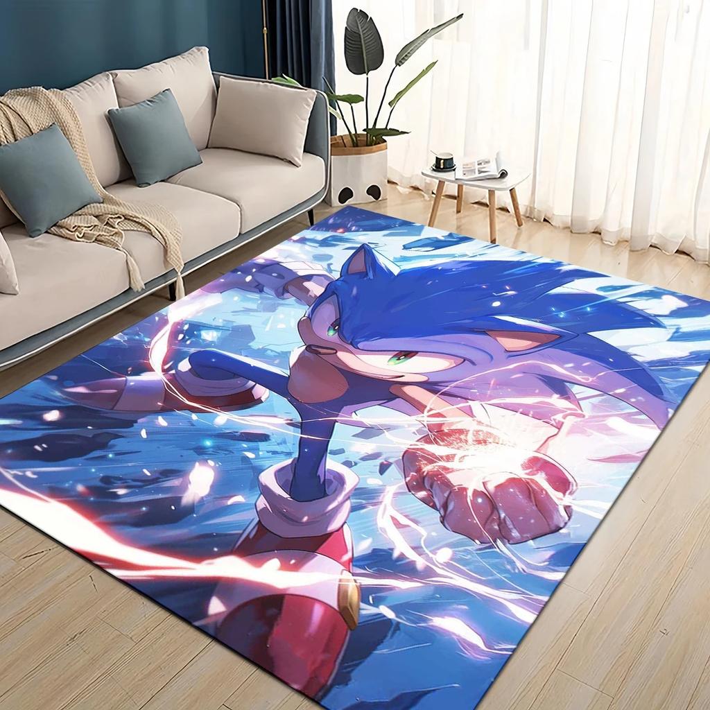 Cartoon 3D S-Sonics Retro Carpet Rug for Living Room Bedroom Home Sofa Decoration,Kids Play Non-slip Floor Mat