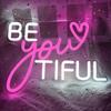 Будьте вашими Tiful Neon Sign Letter Neon Signs White Pink Wall Decorative Lights Powered USB with Switch for Bedroom Kids Room