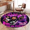 Custom Name Rod Wave Printed Round Rug Carpet Chair Rug Area Rug Entryway Doormats,for Office Chair Living Room Bedroom Kitchen Room.