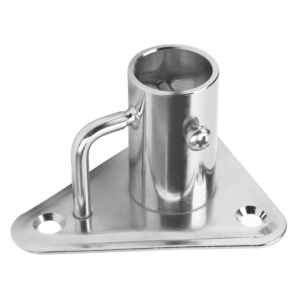 Flag Pole Holder 90 Degree 1 Inch 316 Stainless Steel Stanchion Post Socket Triangle Base with Buttress for Ships Yachts