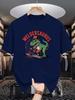 Unisex Crew Neck Tee Welder Dinosaur Retro Cartoon Graphic Print Soft Cotton Loose Short Sleeve Summer Casual Male Streetwear Tops