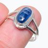 Натуральный синий кианит, ювелирное кольцо ручной работы из твердого серебра 925 пробы, размер 9 w6L05