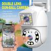 2K Outdoor Dual Lens Panorama Surveillance Home Security CCTV Dome Camera Wireless WIFI IP Camera