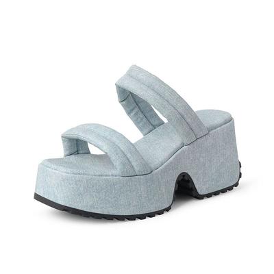 Полиуретановые мюли весна-лето размер 43 размер 42 женские сандалии на платформе с круглым носком и толстой подошвой