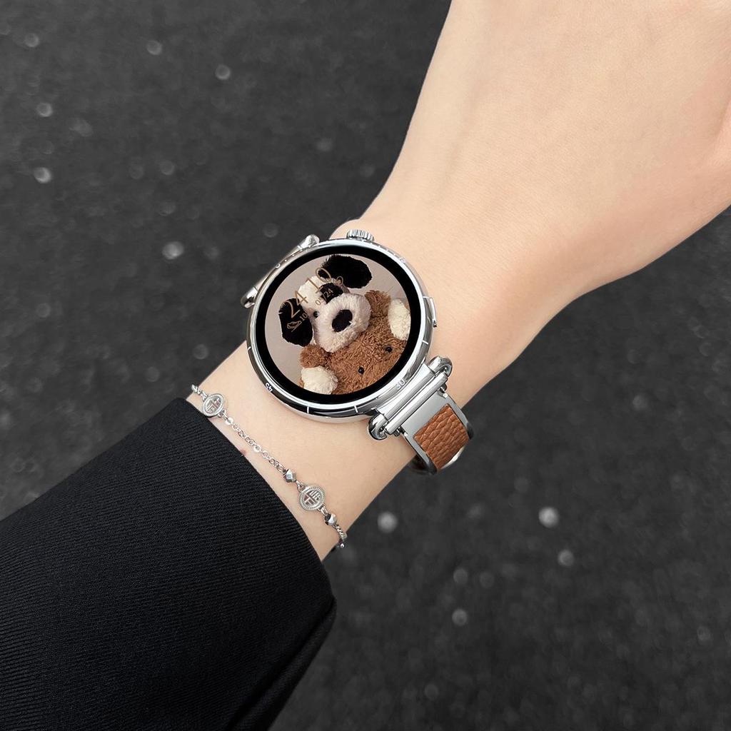 Совместимый металлический и кожаный браслет для Huawei GT5/6 и Watch4/3 Pro - Женский высококлассный дизайн.