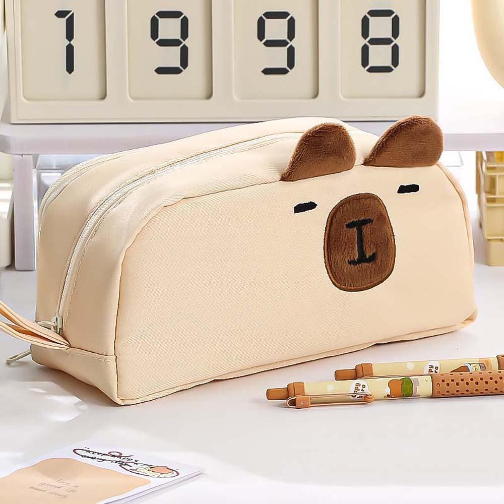 Desktop Organizer Cartoon Pencil Box Large Capacity Zipper Pencil Pouch Panda Pen Holder Office