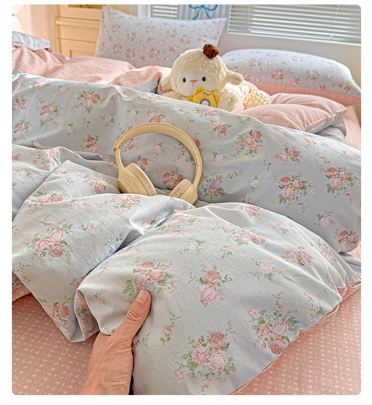 All cotton printed four piece set, 100% pure cotton household duvet cover, bed sheet, bedding, student dormitory three piece set