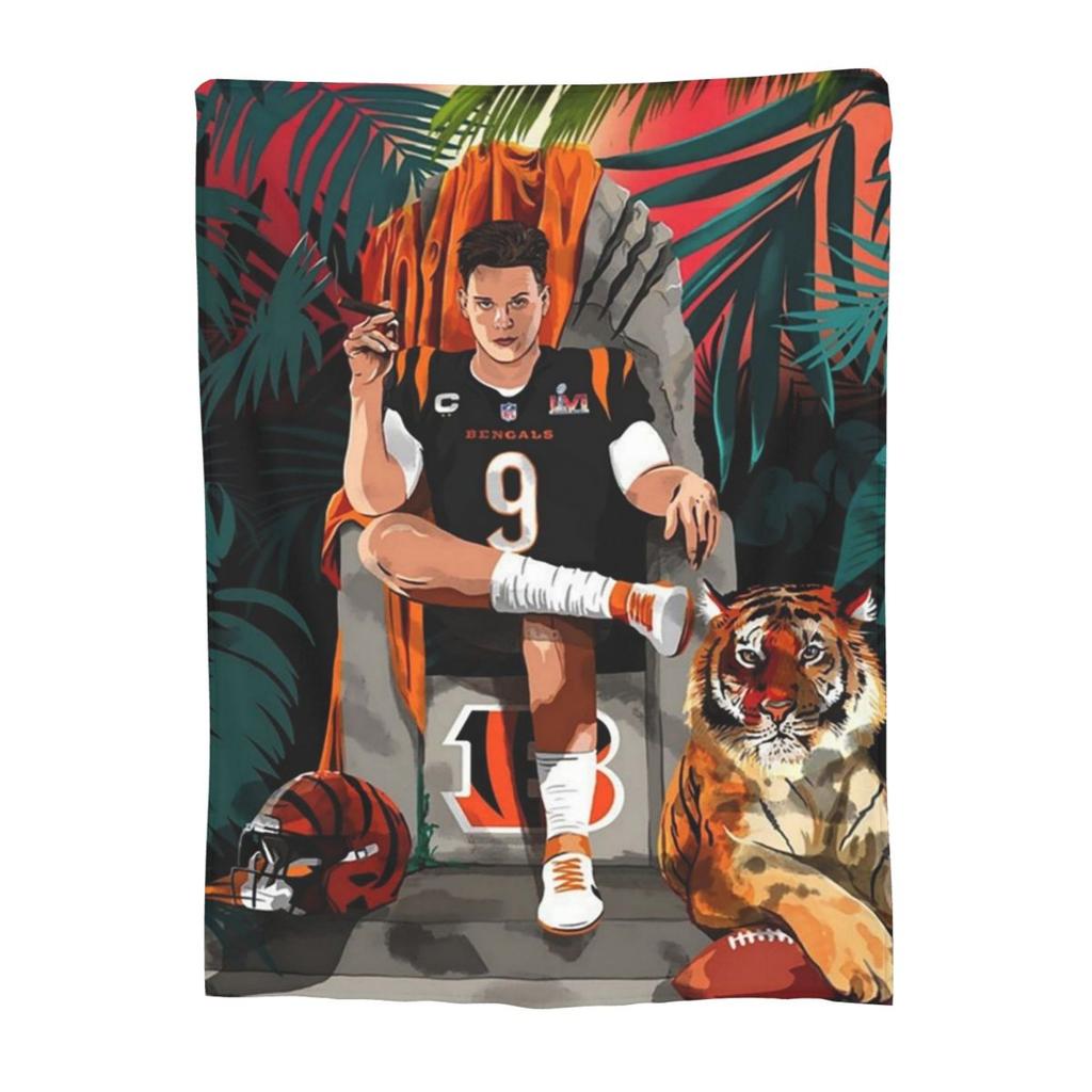 Joe Burrow Bengals 1 Blankets Flannel Portable Sofa Throw Blankets For Home Bedroom Office Throws Bedspread Quilt