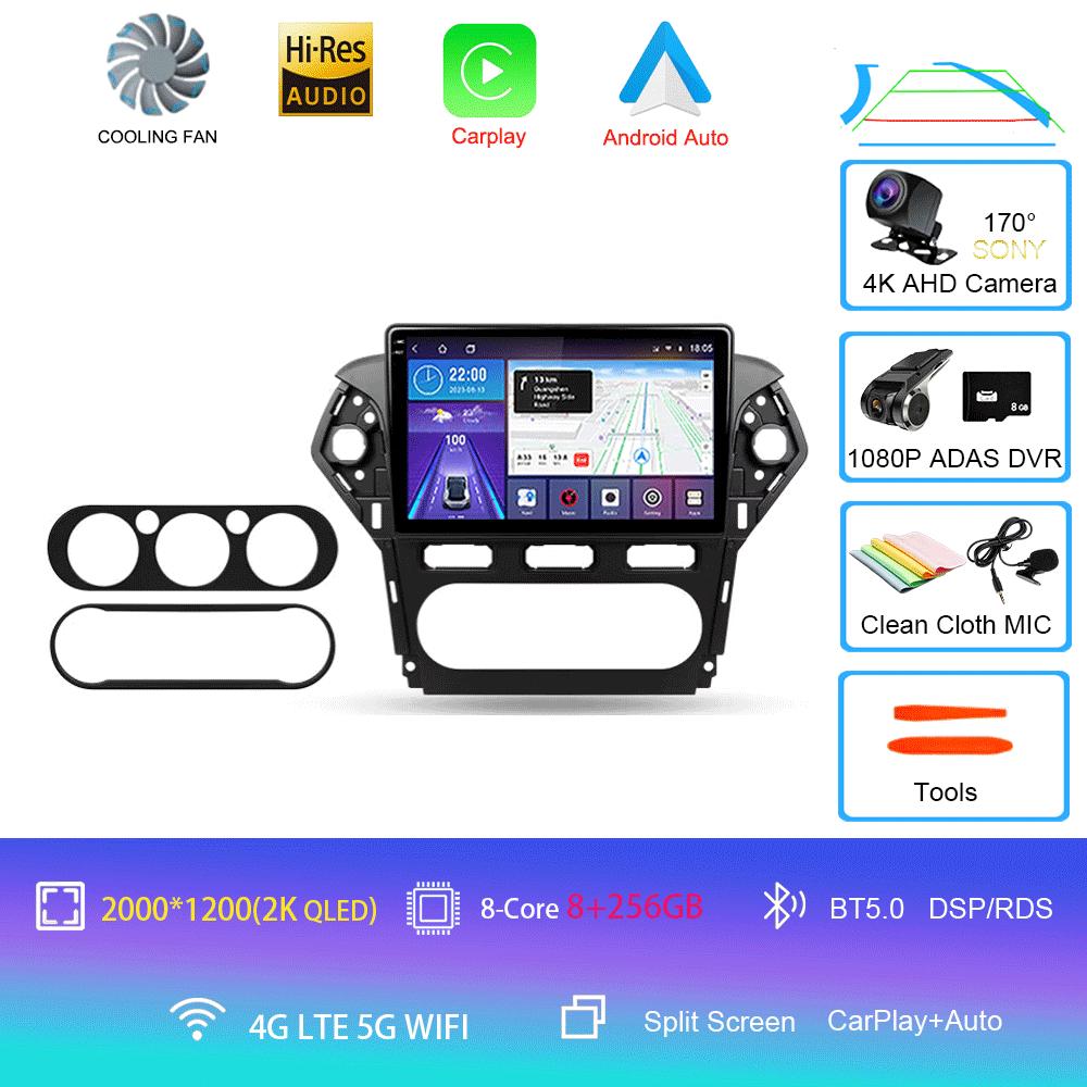 Автомагнитола Android 14 Carplay Auto 2K Экран Мультимедийный плеер Для Ford Mondeo 4 2011 - 2013 Автомагнитола GPS Стерео 2din Головное устройство