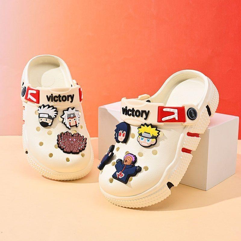 Стильные летние детские кроксы, модные дышащие нескользящие пляжные туфли для детей