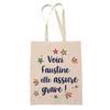 Sac cabas - PLANETEE - Tote bag « Faustine elle assure grave ! » - Jute - Imprimé en France - Réutilisable
