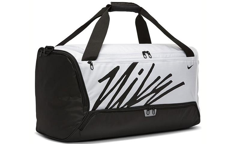 Nike Polyester Luggage Bag, Travel Bag, Gym Bag Unisex Black White CT6140-100