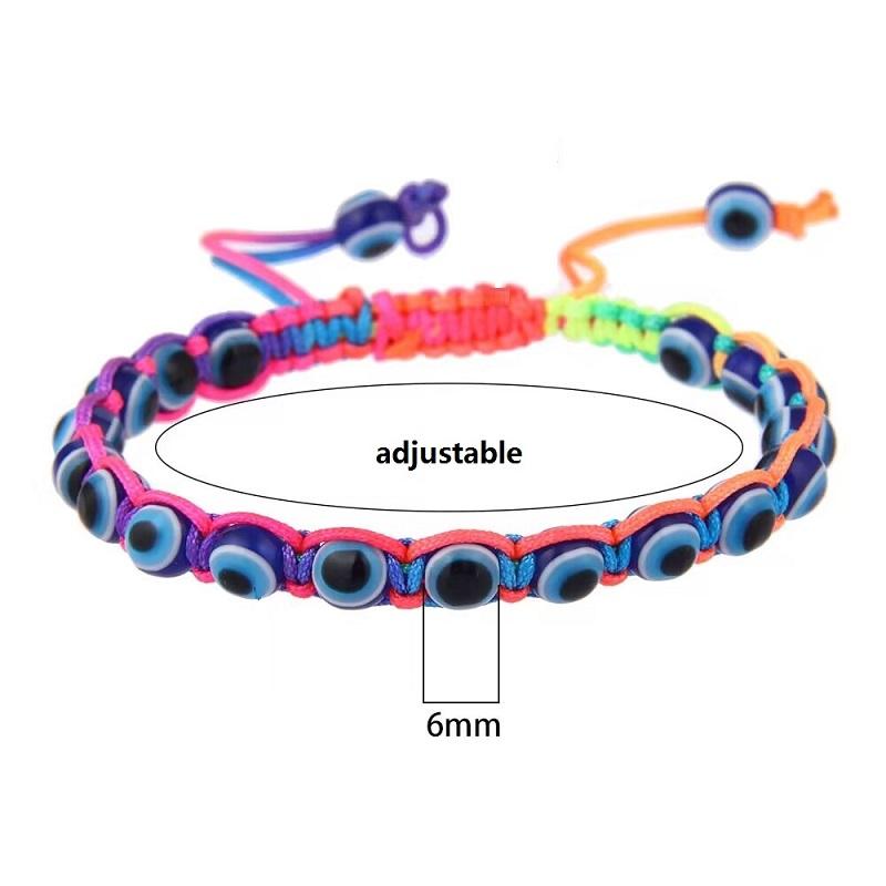 Colorful Turkish Blue Evil Eyes Beads Charm Bracelet Lucky Adjustable Braid Rope String Bracelets for Men Women Handmade
