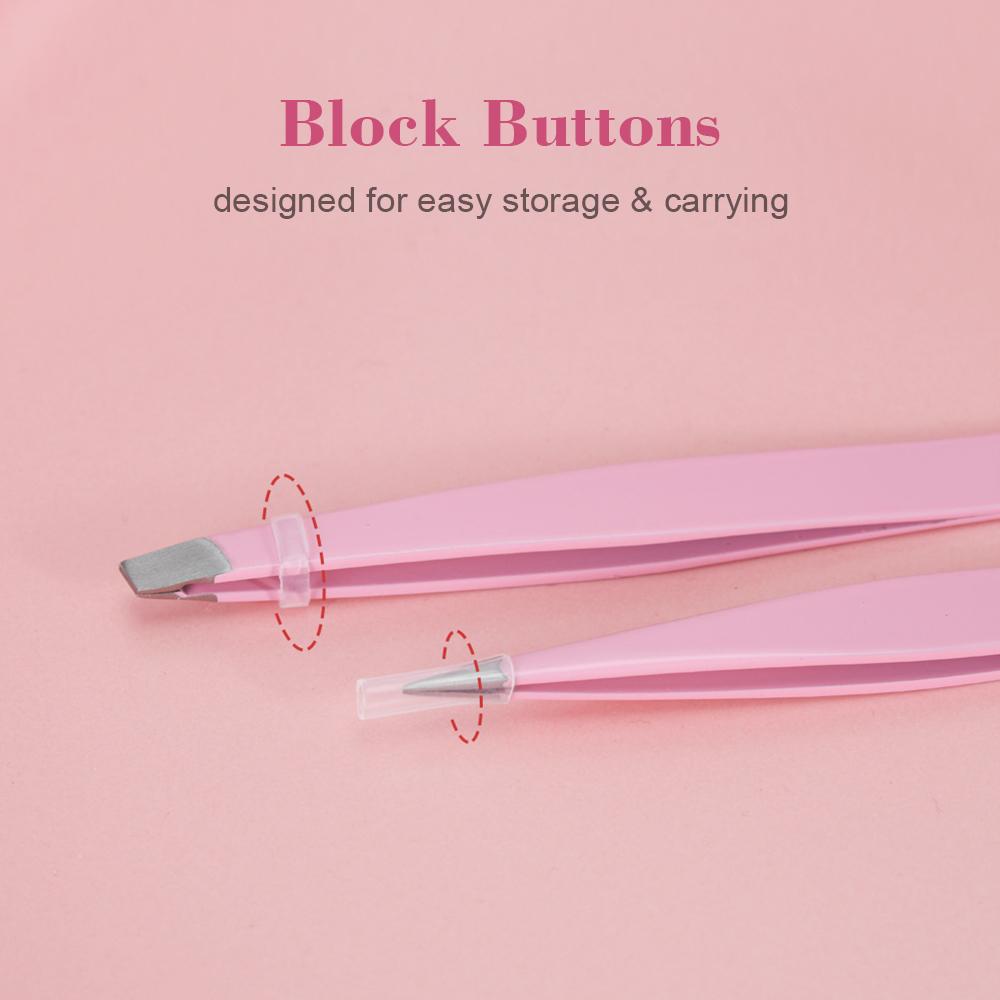 Набор пинцетов для бровей с футляром для хранения 4 шт. Ежедневные инструменты для красоты для макияжа бровей и удаления волос из нержавеющей стали для глаз