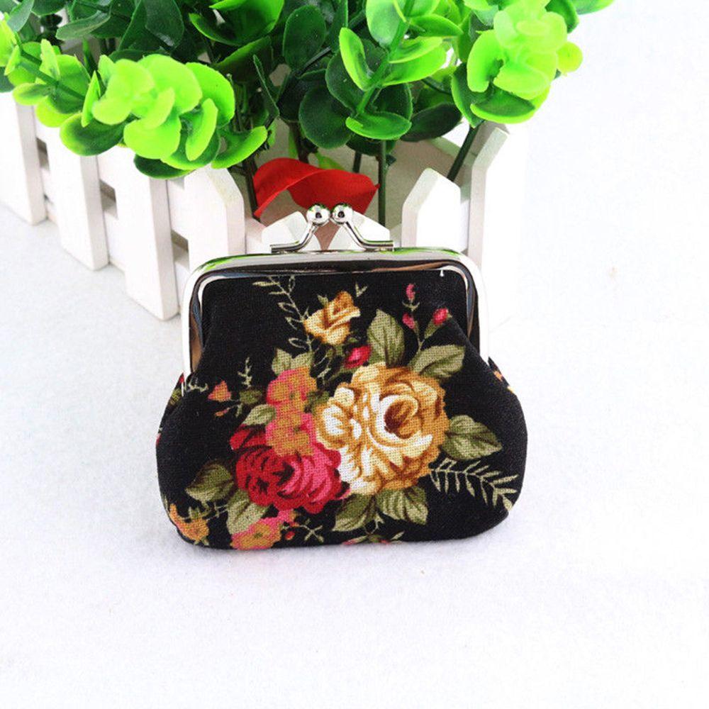 Floral Women Retro Mini Vintage Flower Clutch Bag Small Wallet Coin Purse Credit Card Holder