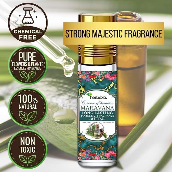 Herbexo Pure Cedar Attar - парфюмированное масло | Длительные величественные ароматы | Натуральная эссенция кедрового дерева | Роскошный и божественный аромат