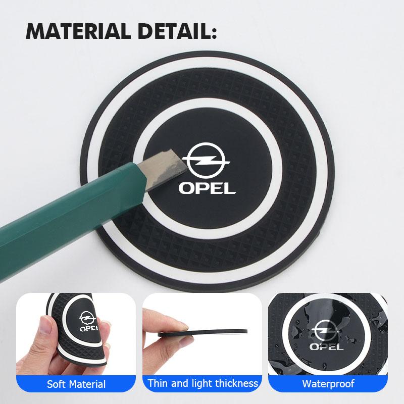 nlvg6 2pcs Silicone Car Cup Holder Coaster Non-Slip Anti Dust Cup Mat For Opel Insignia Corsa Zafira Mokka Grandland Antara Ampera