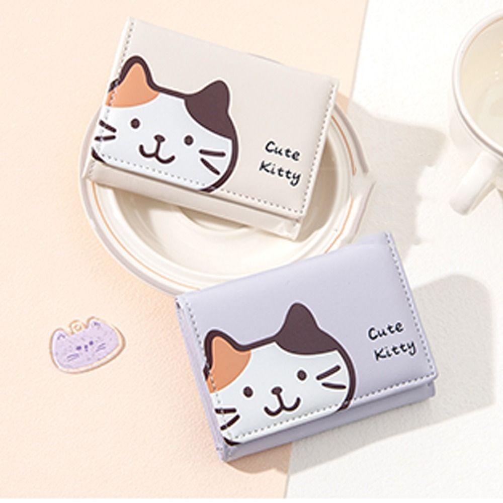 Korean Style Coin Purse Multi-card Slot Cute Card Bag Ins Cartoon Cat Short Wallet Female