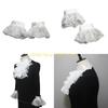 49MD Jabot Collar Lace Wrist Cuffs Shirt Blouses Dress Removable Sleeves Ruffled Wrist Cuffs for Women Girl Pography