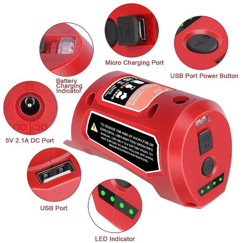 Для аккумулятора Milwaukee M11 Li-Ion Адаптер Зарядное устройство N11 Преобразователь USB-адаптер для зарядки от сети Адаптер питания для мобильного телефона