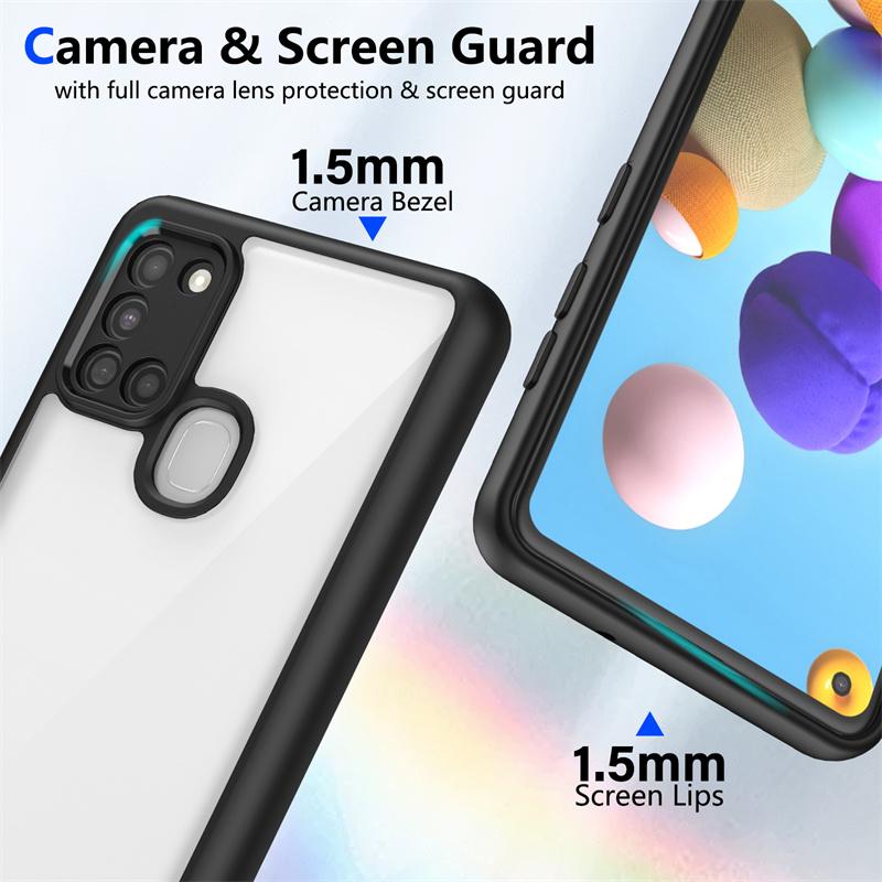 Роскошный прозрачный чехол для Samsung Galaxy A21s A31 A51 A71 M31 M51 Мягкий бампер Защита объектива Прозрачная жесткая ПК Силиконовая задняя крышка