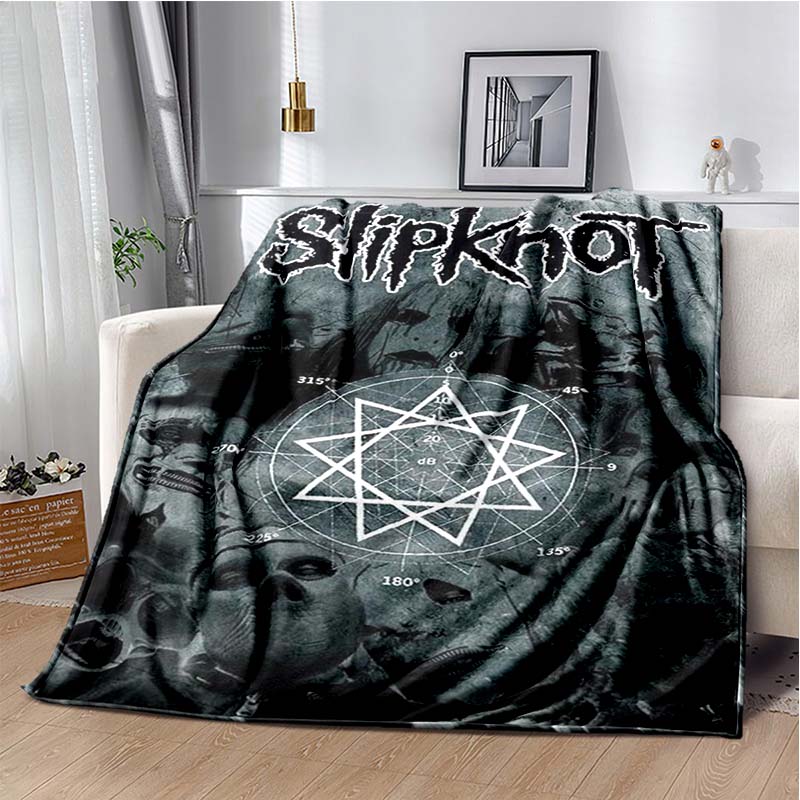 Heavy Metal Band Rap-Metal Music S-Slipknot Album Cover Printed Blanket Flannel Soft Warm Sofa Bed Portable Office Gift Blanket