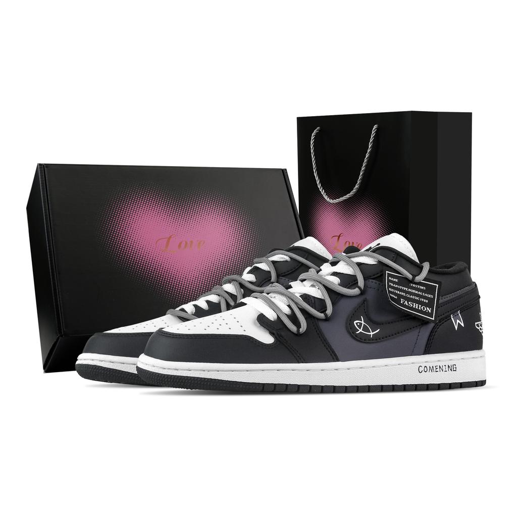 Jordan Air Jordan 1 Gongjian Crossing, Сердечная Коробка Низкие Винтажные Баскетбольные Кроссовки Унисекс Черно-Синие DC0774-101(Команда773--)