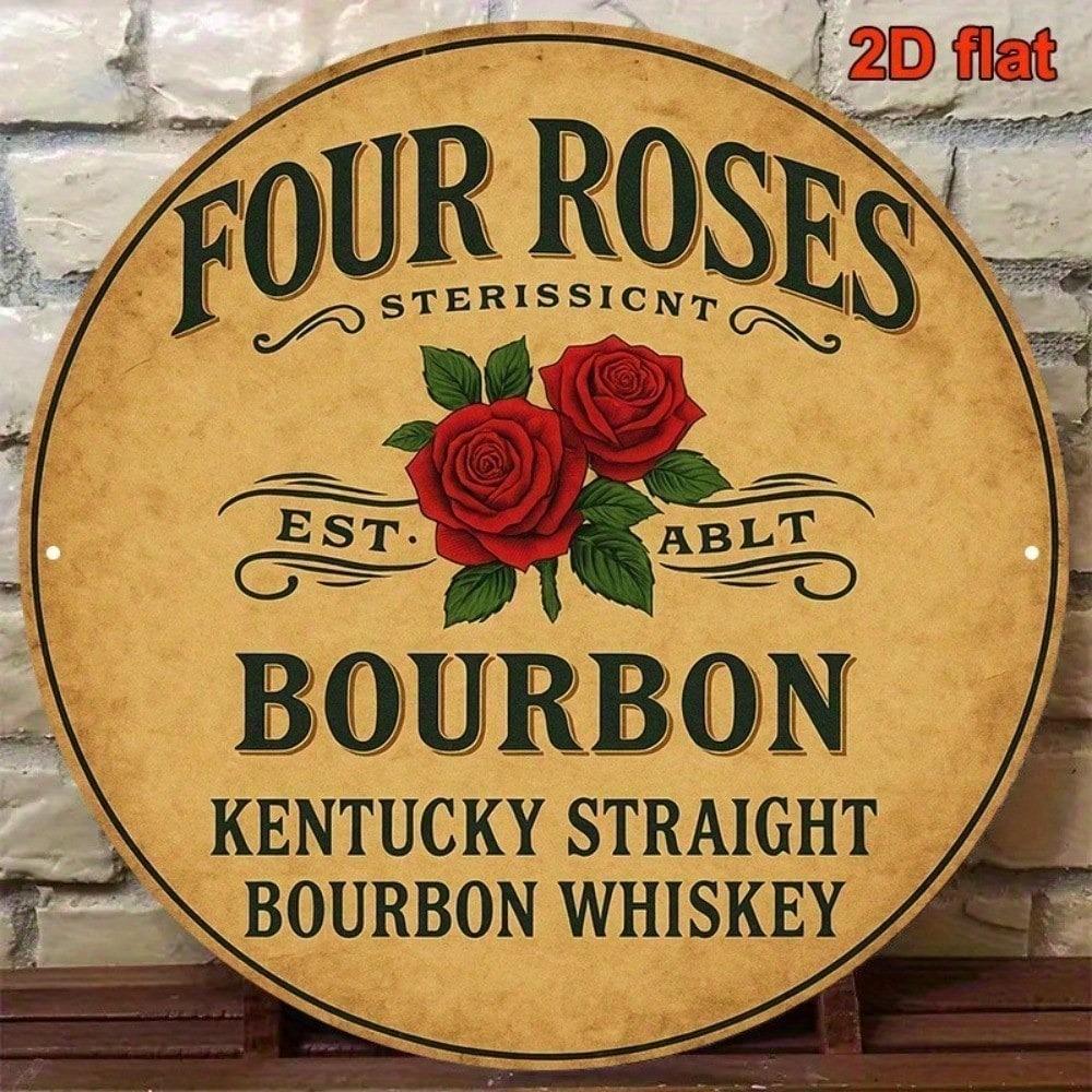 Винтажная металлическая жестяная табличка с изображением виски Kentucky Bourbon 8x8, Ретро настенная декоративная табличка для домашнего бара, гаража, мужской комнаты, Рустикальное пабное искусство