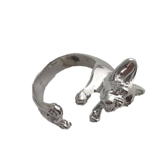 Регулируемое кольцо в стиле ретро в стиле бульдога, унисекс, животное, питбуль, собака, панк