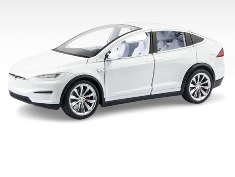 1/24 Tesla Model X SUV Модель автомобиля из сплава, литые металлические транспортные средства, имитация модели автомобиля, коллекция звуков и света, детская игрушка в подарок