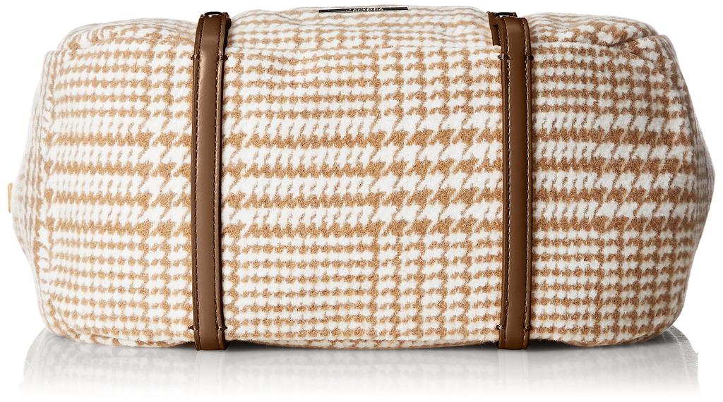 Шерстяная клетчатая сумка-тоут размера S бежевого цвета [Isaac] Bag, S, Y72-09-01,