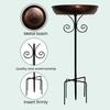 Retro Bird Bath for Outside Metal 5-Prong Stake Base with Bowl Decorative Birdbath Detachable Bird Feeder for Backyard Patio Decor