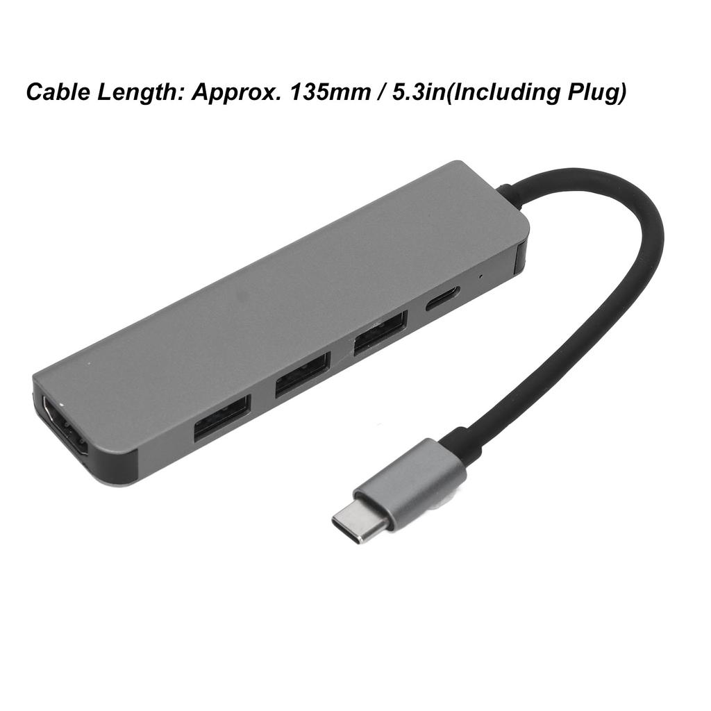 Хаб 5 в 1 Type C Type C на HD мультимедийный интерфейс USB3.0 2 USB2.0 USB C PD Поддержка 4K 30 Гц Подключи и работай USB C хаб