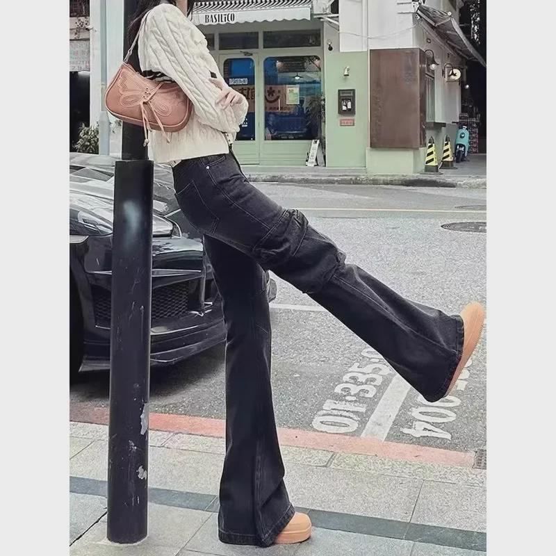 Расклешенные джинсы с высокой талией в стиле ретро для женщин