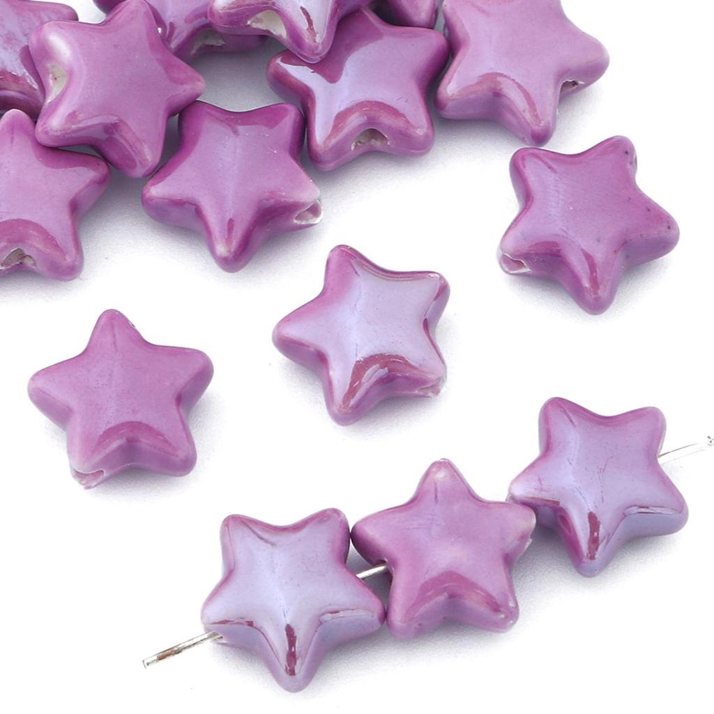 10 шт., 14 мм, выбор цвета, керамические бусины с пятиконечной звездой для изготовления ювелирных изделий, ожерелье, браслет, серьги «сделай сам»