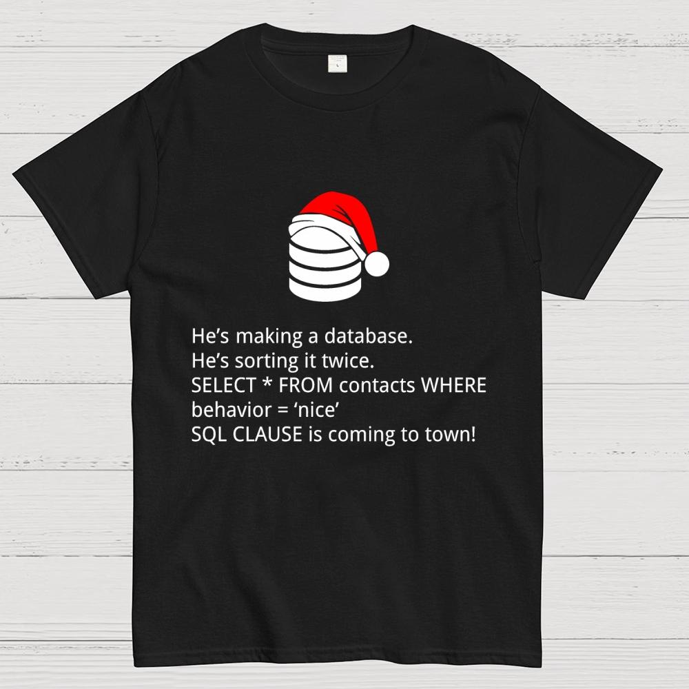 he's making a table Christmas Cotton Summer Casual Cool Loose T-Shirt
