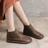 Handmade Leather Women's Shoes Retro Flat Cowhide Boots