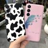 Для чехла Samsung Galaxy A35 A25 2023 5G Case SM-A356B SM-A256B Черный Кот Ночь Луны Модный Coque Etui Матовый Силиконовый Корпус