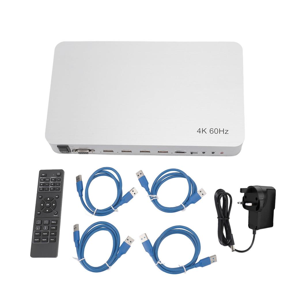 KVM Switch 4x1 4 Ports Support 4K At 60Hz 2K At 120Hz 4 In 1 Out HD Multimedia Interface KVM