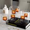 1PC Hurricane Creative Oil Lamp Windproof Glass Candlestick Home Decor Cylindrical Clear Candle Holder European Style Glass