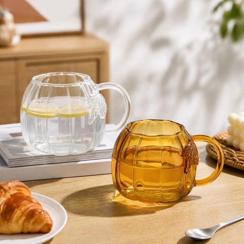 550ML Pumpkin Water Cup Leaf Printed Coffee Cup Gifts Pumpkin Mug  Restaurant