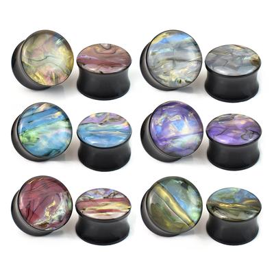 2 шт. 6-50 мм градиентный цвет акриловые ушные манометры туннели заглушки ушные носилки расширитель украшения для пирсинга для женщин и мужчин