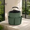 Outdoor Cleaning Tool Bag Foldable Storage with Handle & Drawstring, Waterproof Oxford Cloth Pouch Multi-Pockets, Large Tools Organizer Basket