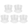 5 Sets Orchid Flower Pot Breathable Clear Orchid Planting Pot with Holes Saucers for Indoor Outdoor