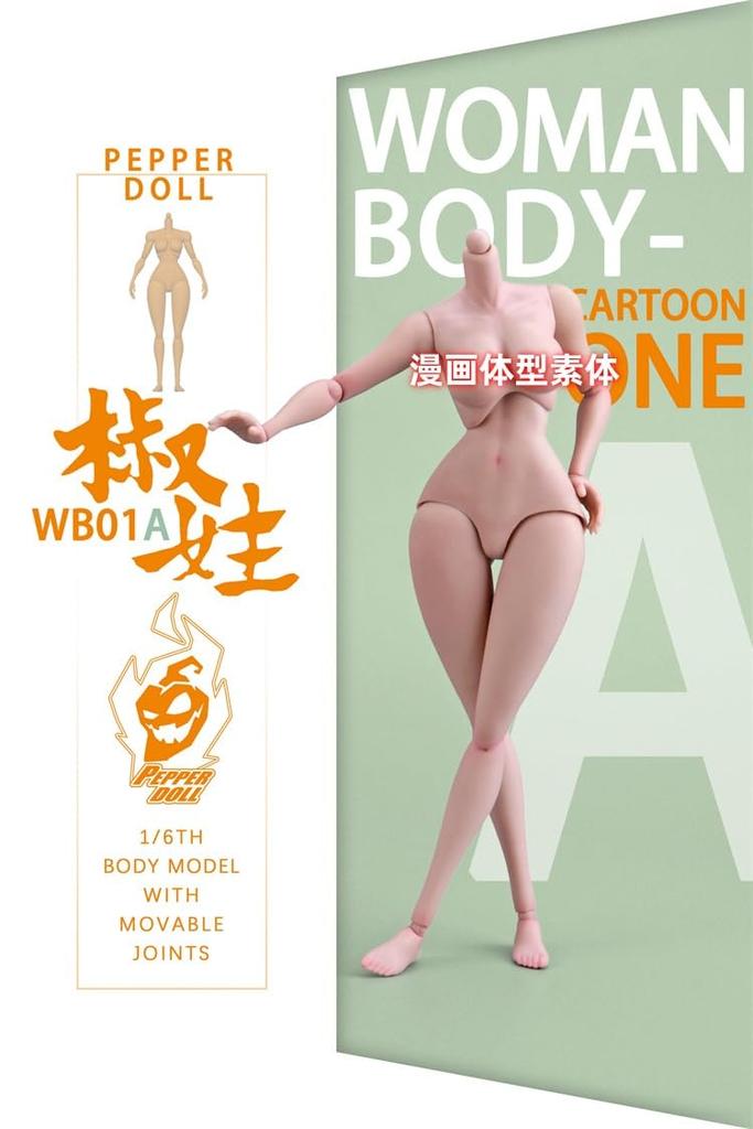 Toys & Hobbies [TOYBARJAPAN] 1/6 Scale Chili Toys WB01A PEPPER DOLL Comic Book Female Body for Action Figures