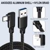 USB C to USB A Cable USB 3.2 10Gbps 90° Right Angle USB C Data Cable 20V 3A 60W Quick Charging for USB C Camera VR Game