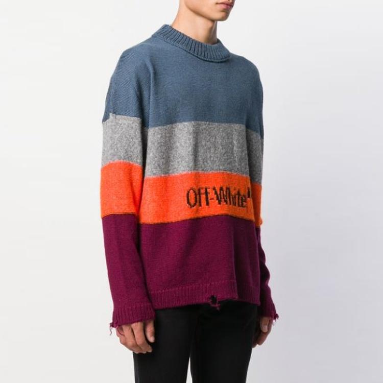 Off-White Multi-color Stripe Sweater Men Multi-color Men's OMHE016F19E370281910